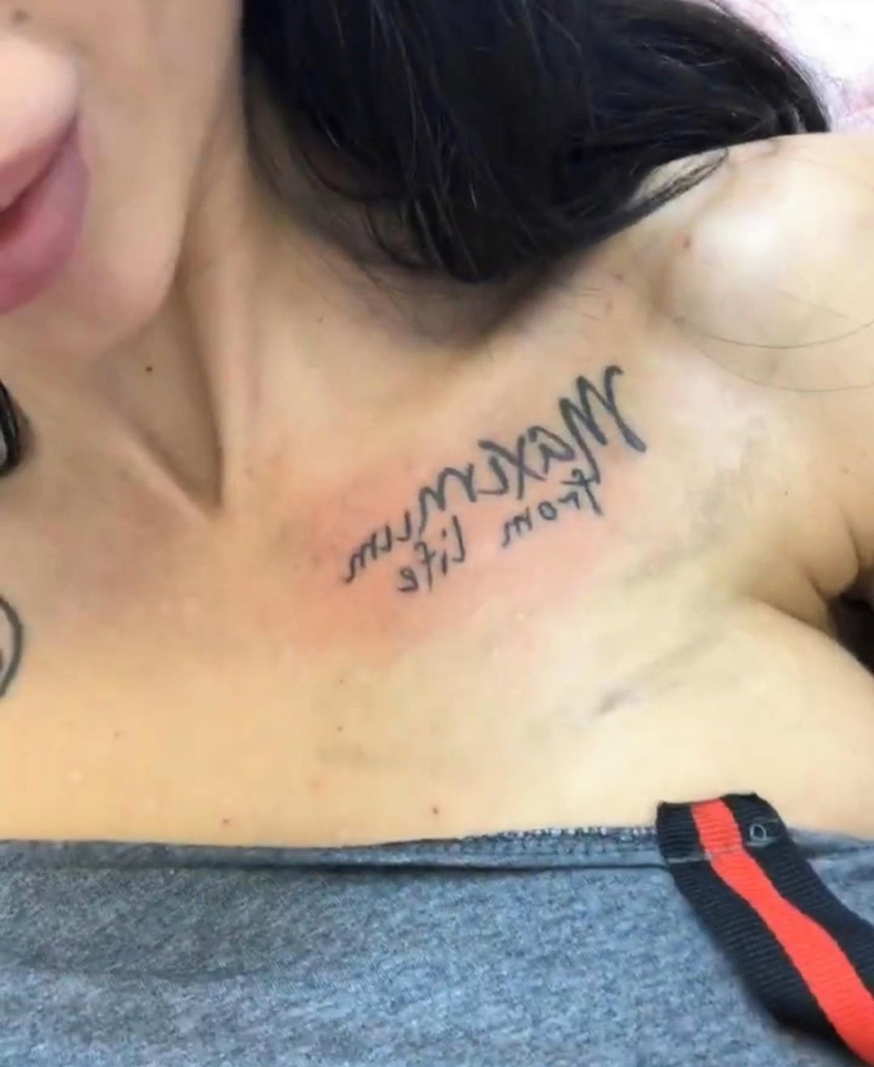 Клава перебила тату, сделанную в честь Максима Фото: «Инстаграм»